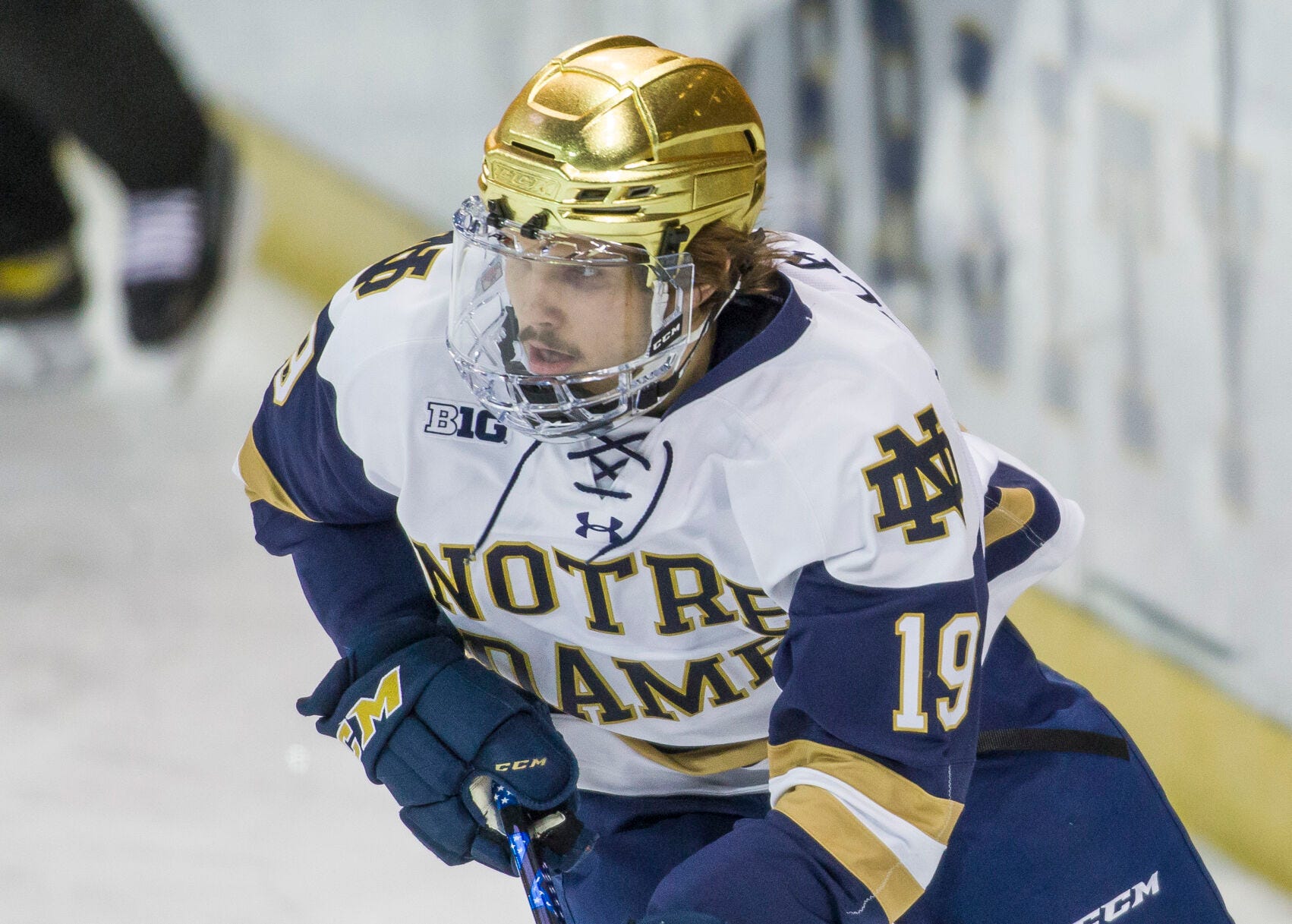 notre dame hockey helmet